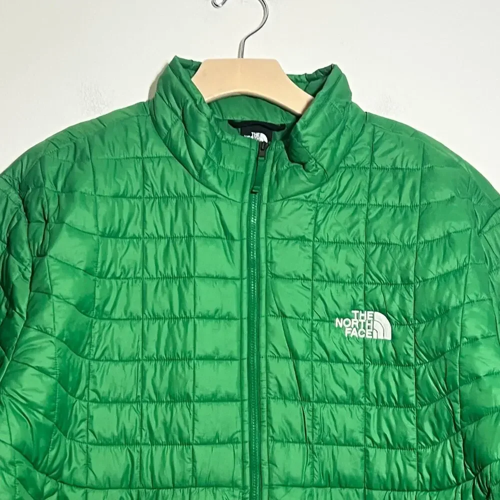 The North Face Men EUC Green Thermoball Eco Zip Quilted Puffer Jacket Size XXL